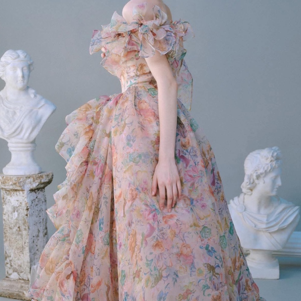 Floral Ruffle Ball Gown - Picture 2 of 6